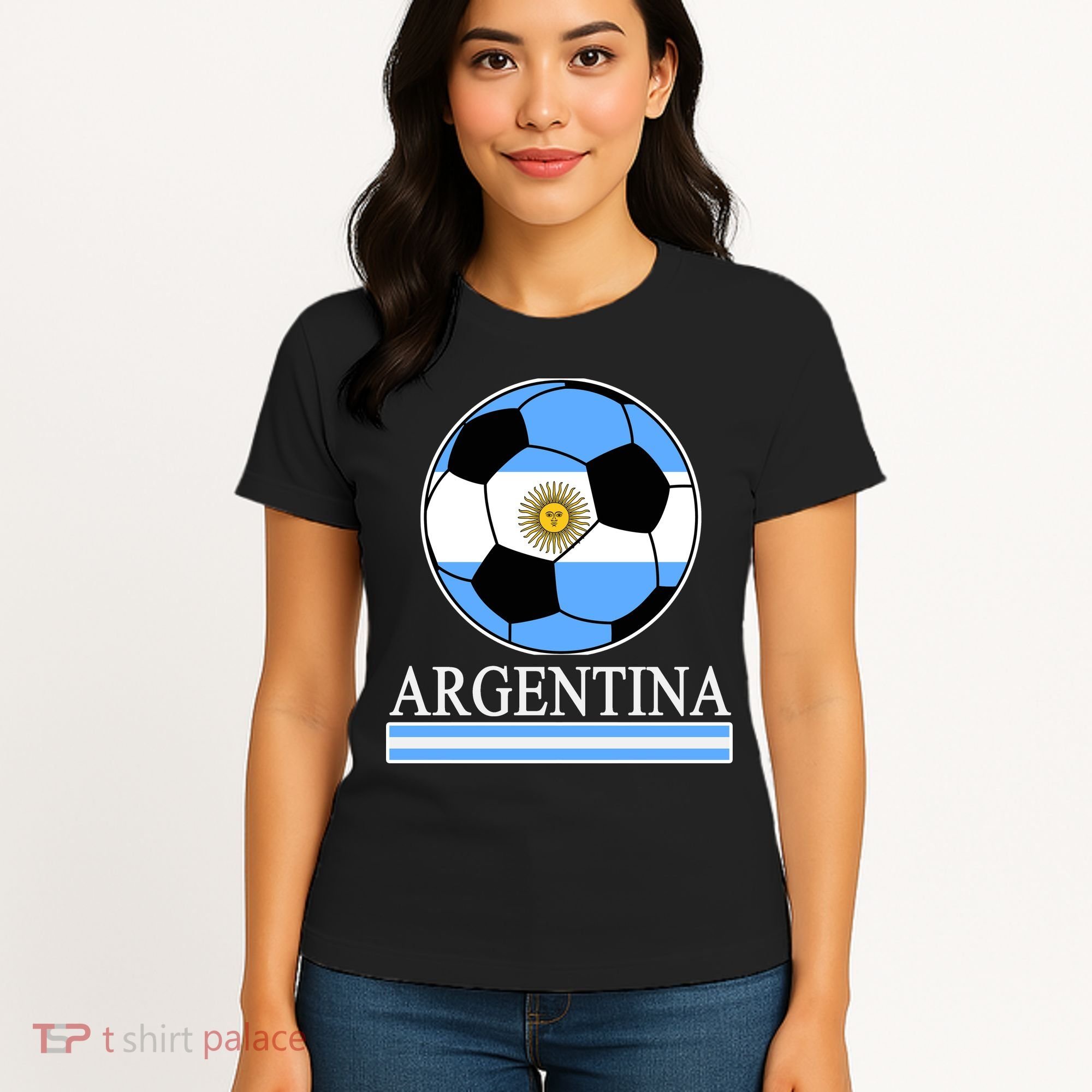 Argentina Soccer Country Flag Ball Women's T-Shirt