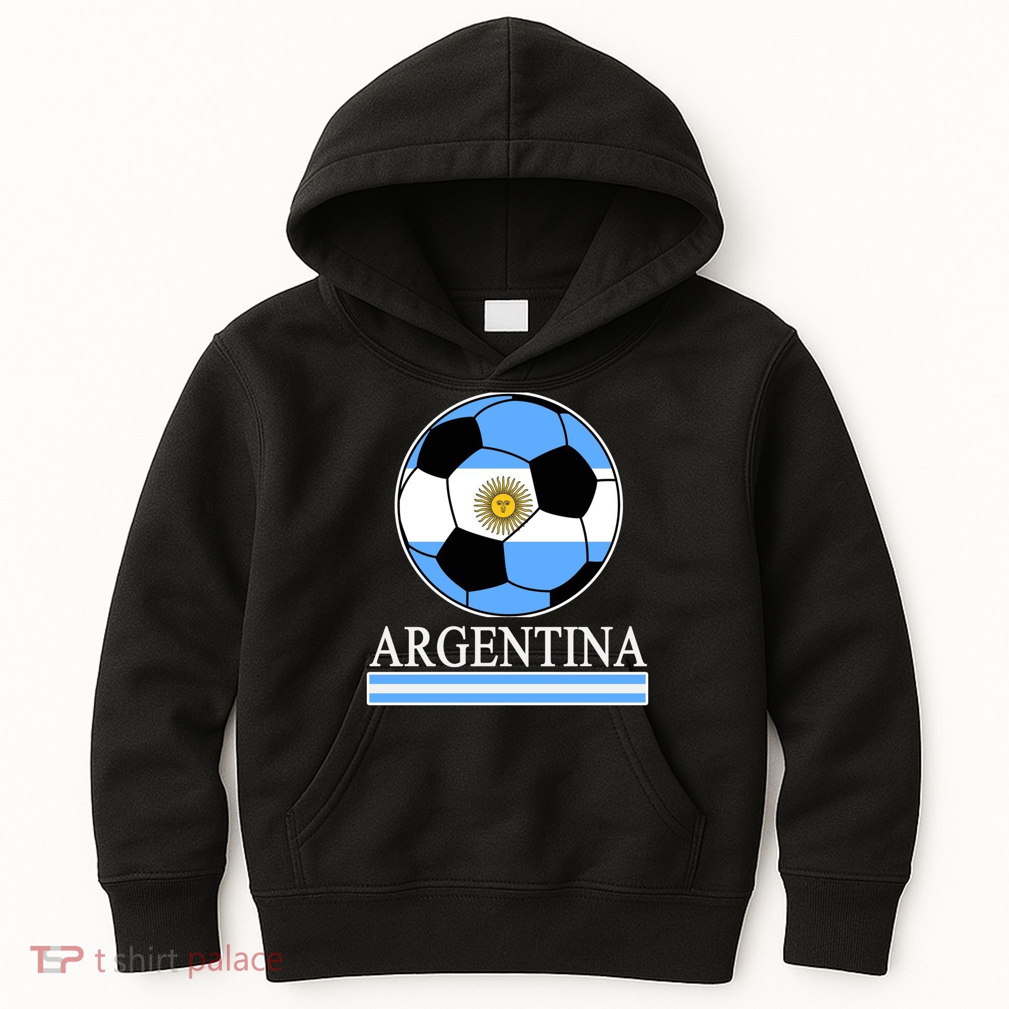 Argentina Soccer Country Flag Ball Kids Hoodie