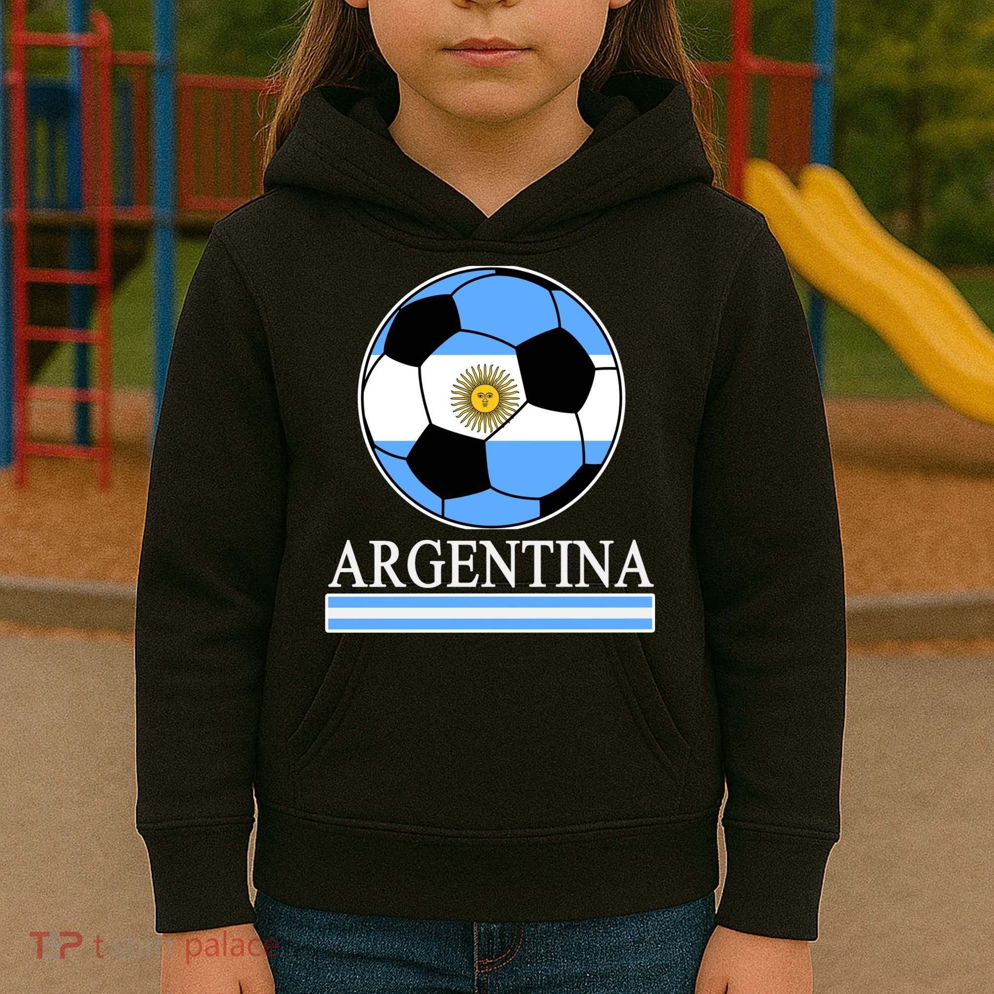 Argentina Soccer Country Flag Ball Kids Hoodie