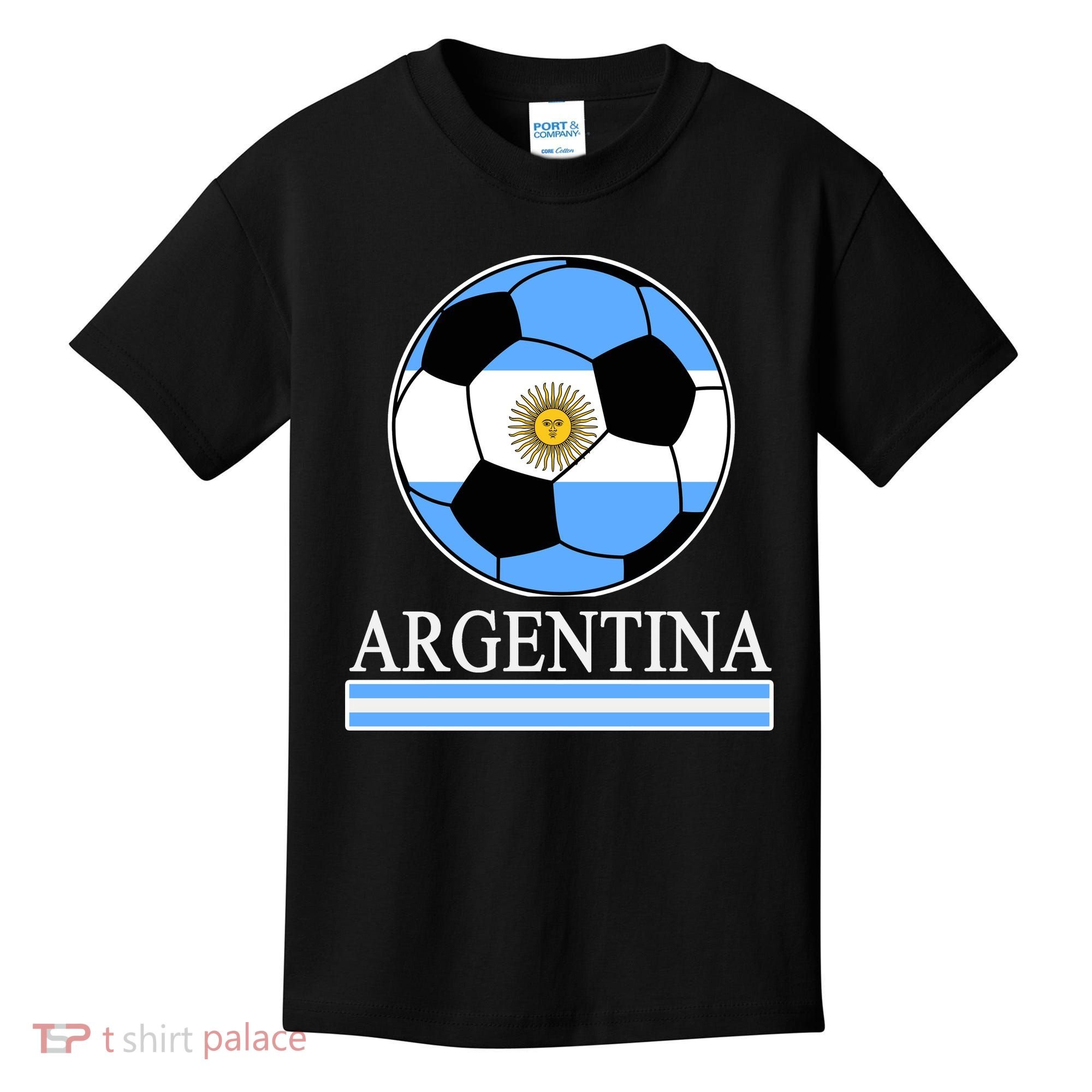 Argentina Soccer Country Flag Ball Kids T-Shirt