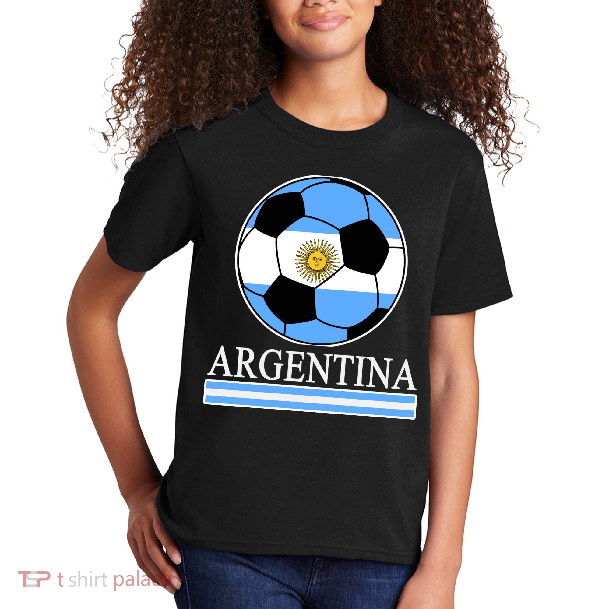 Argentina Soccer Country Flag Ball Kids T-Shirt