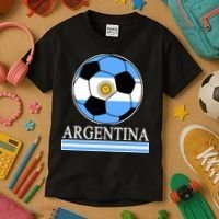 Argentina Soccer Country Flag Ball Kids T-Shirt thumb 3