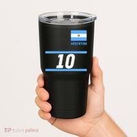 Argentina Soccer Jersey Number 10 Tumbler thumb 2