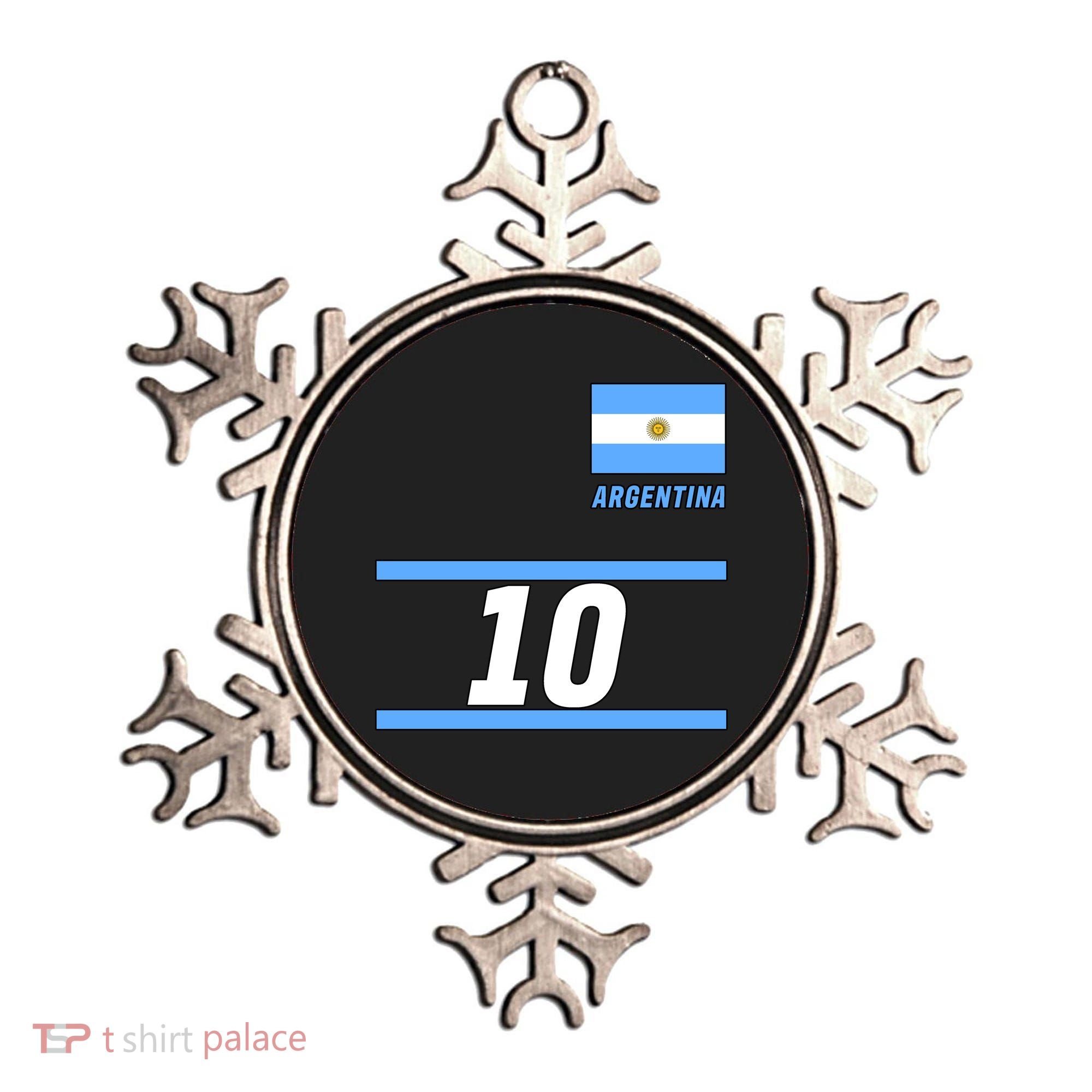 Argentina Soccer Jersey Number 10 Ornament