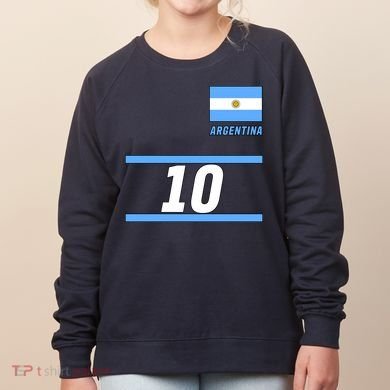 Argentina Soccer Jersey Number 10 Women's Sweatshirt