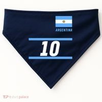 Argentina Soccer Jersey Number 10 USA-Made Doggie Bandana thumb 0