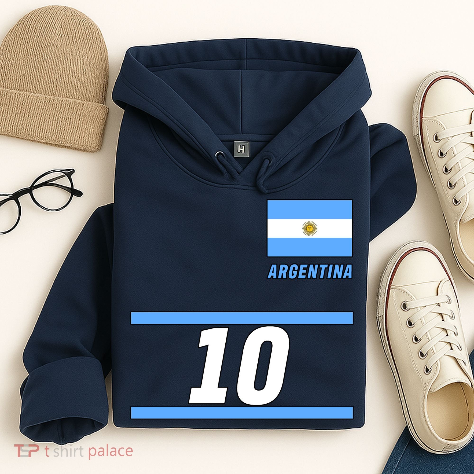 Argentina Soccer Jersey Number 10 Hoodie