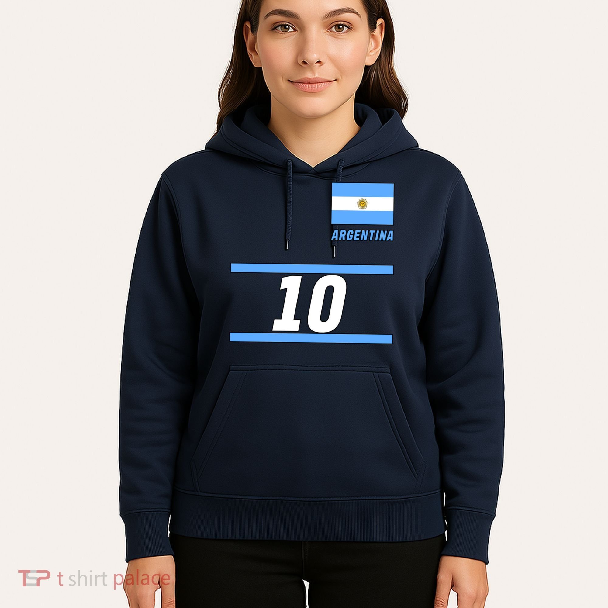 Argentina Soccer Jersey Number 10 Hoodie