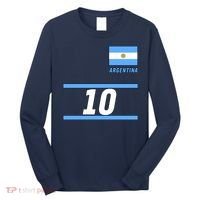 Argentina Soccer Jersey Number 10 Long Sleeve Shirt thumb 0