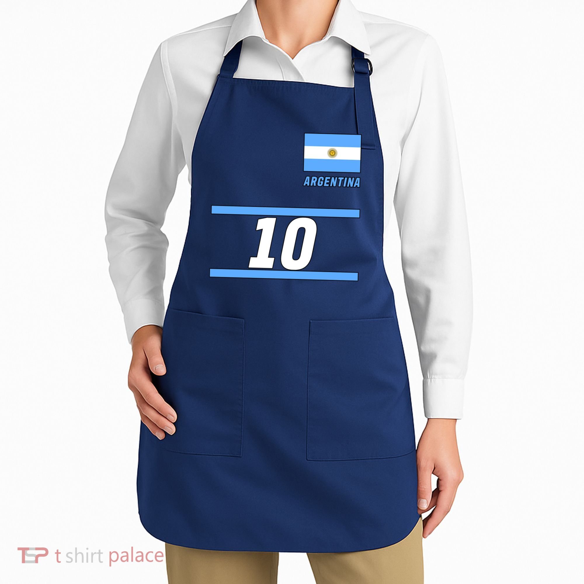 Argentina Soccer Jersey Number 10 Apron