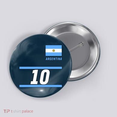 Argentina Soccer Jersey Number 10 Button