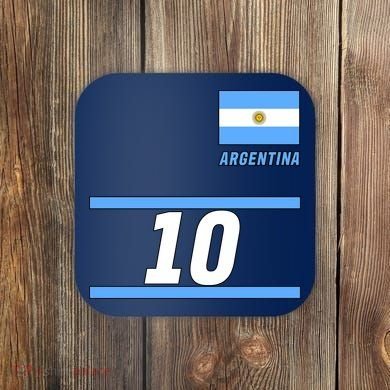 Argentina Soccer Jersey Number 10 Coaster