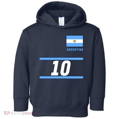 Argentina Soccer Jersey Number 10 Toddler Hoodie