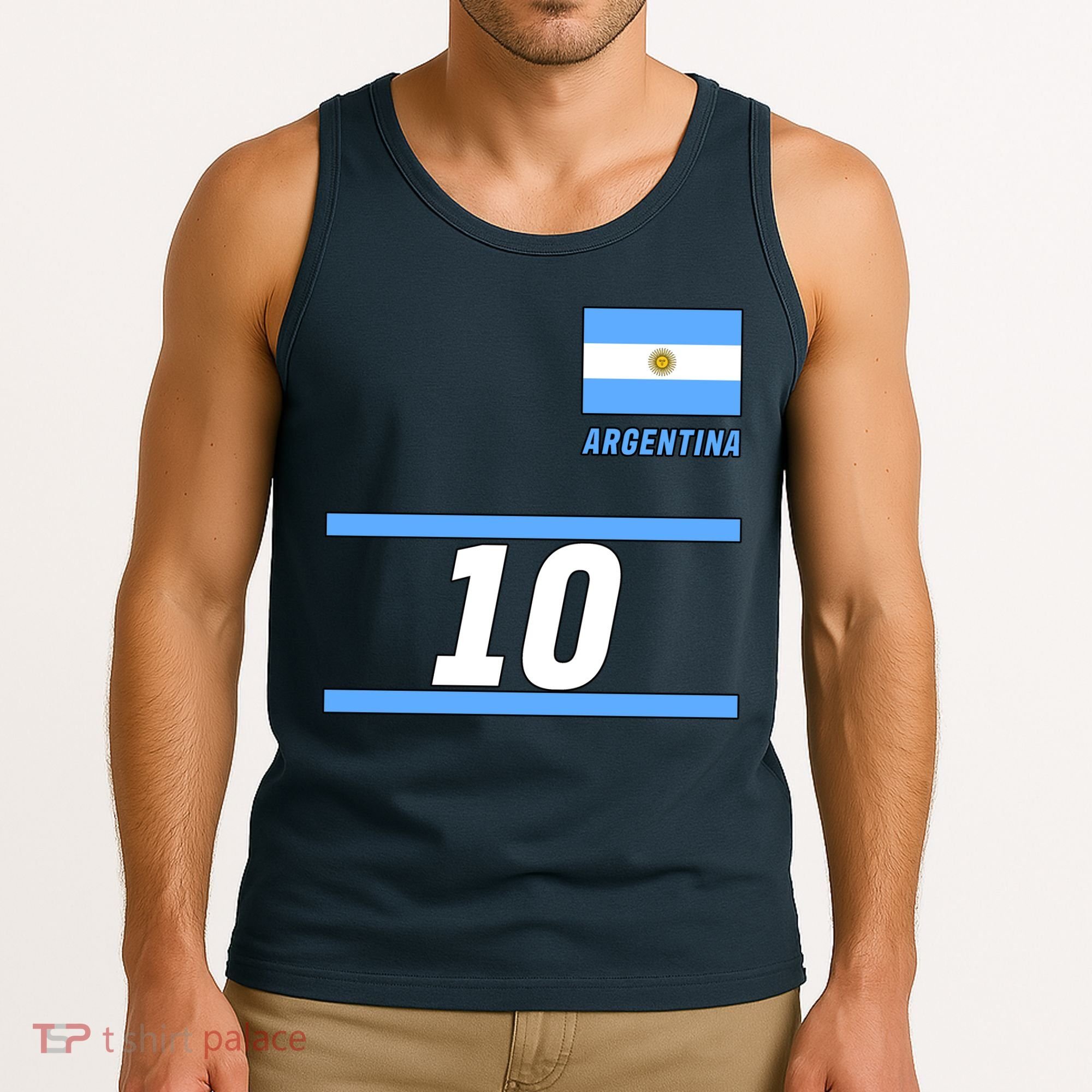 Argentina Soccer Jersey Number 10 Tank Top