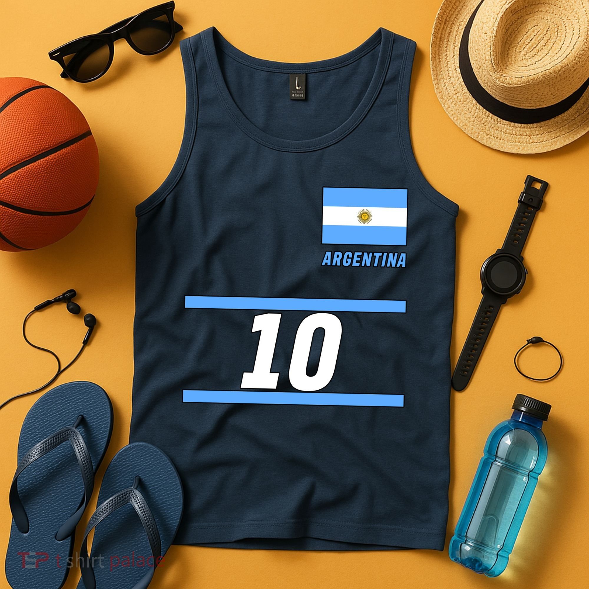 Argentina Soccer Jersey Number 10 Tank Top