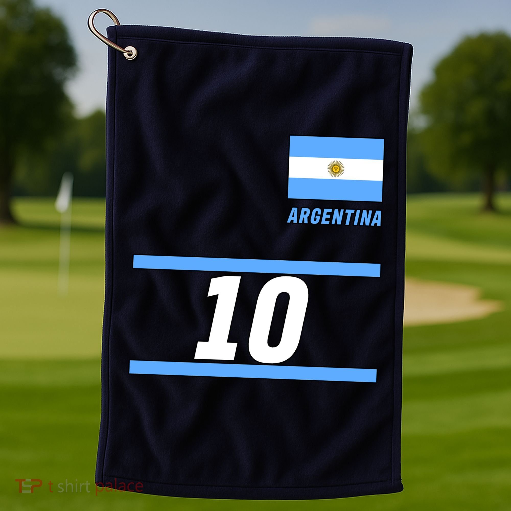 Argentina Soccer Jersey Number 10 Golf Towel