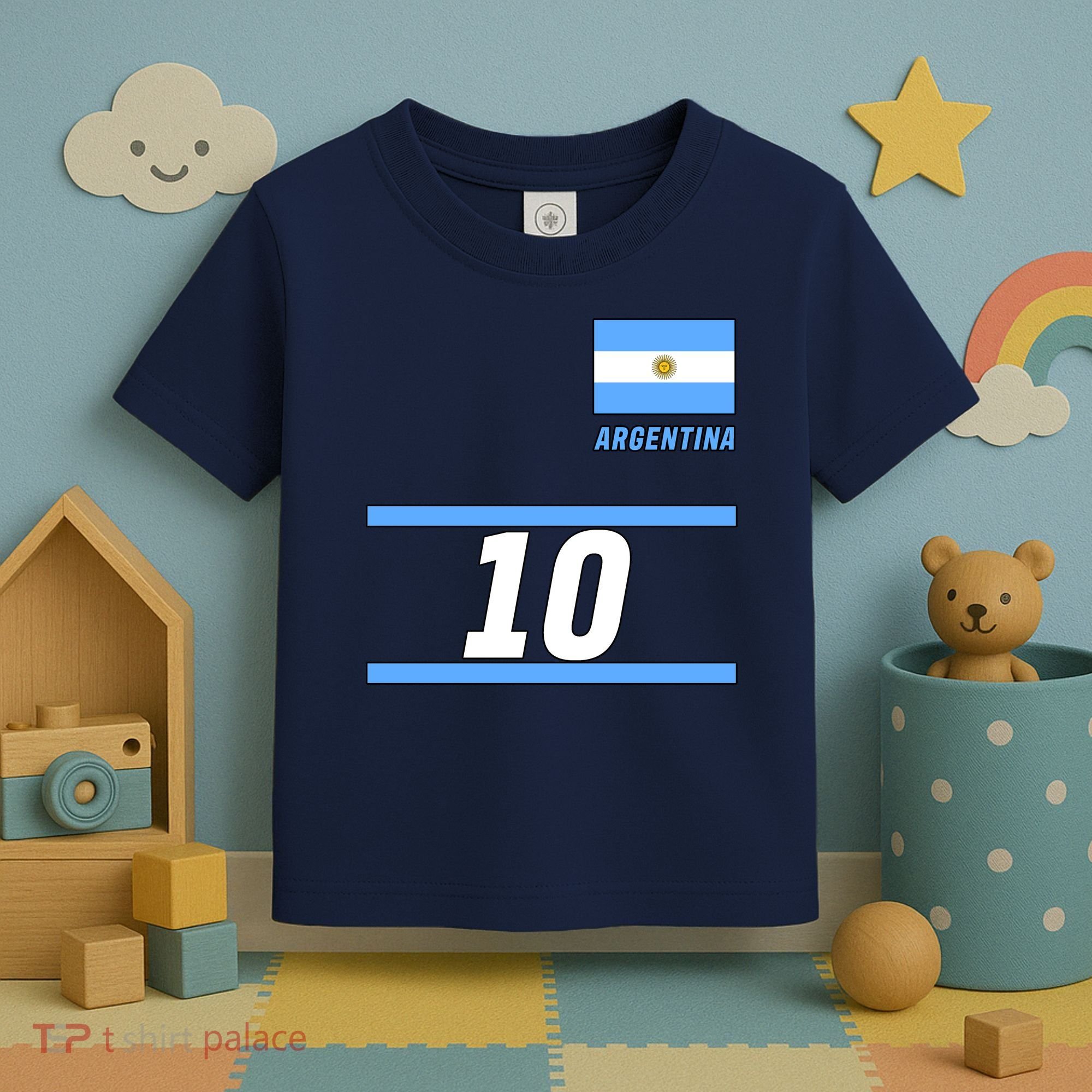 Argentina Soccer Jersey Number 10 Toddler T-Shirt