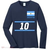 Argentina Soccer Jersey Number 10 Women's Long Sleeve Shirt thumb 0