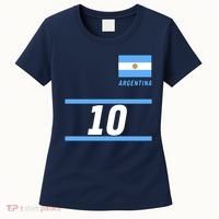 Argentina Soccer Jersey Number 10 Women's T-Shirt thumb 0