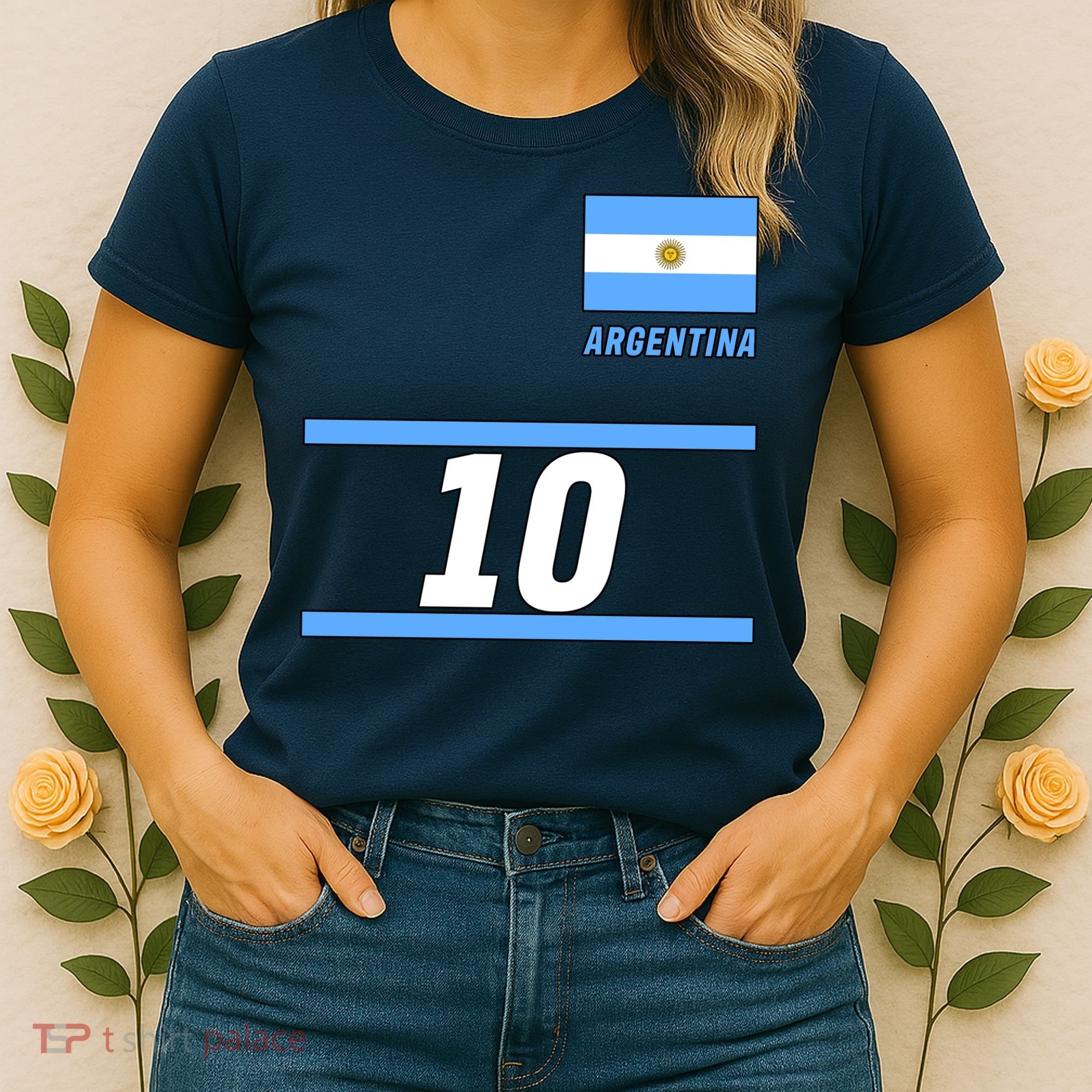 Argentina Soccer Jersey Number 10 Women's T-Shirt