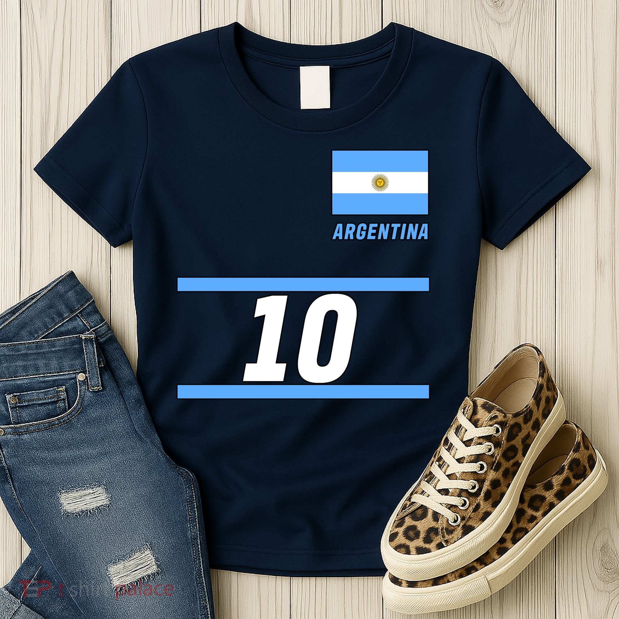 Argentina Soccer Jersey Number 10 Women's T-Shirt