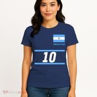 Argentina Soccer Jersey Number 10 Women's T-Shirt thumb 4