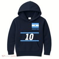 Argentina Soccer Jersey Number 10 Kids Hoodie thumb 0