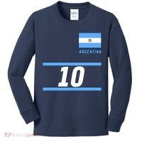 Argentina Soccer Jersey Number 10 Kids Long Sleeve Shirt thumb 0