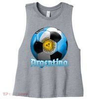 Argentina Soccer Logo Women's Racerback Cropped Tank thumb 0