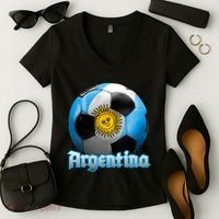 Argentina Soccer Logo Women's V-Neck T-Shirt thumb 2