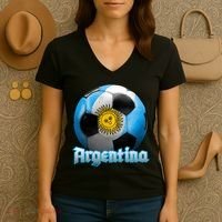 Argentina Soccer Logo Women's V-Neck T-Shirt thumb 3
