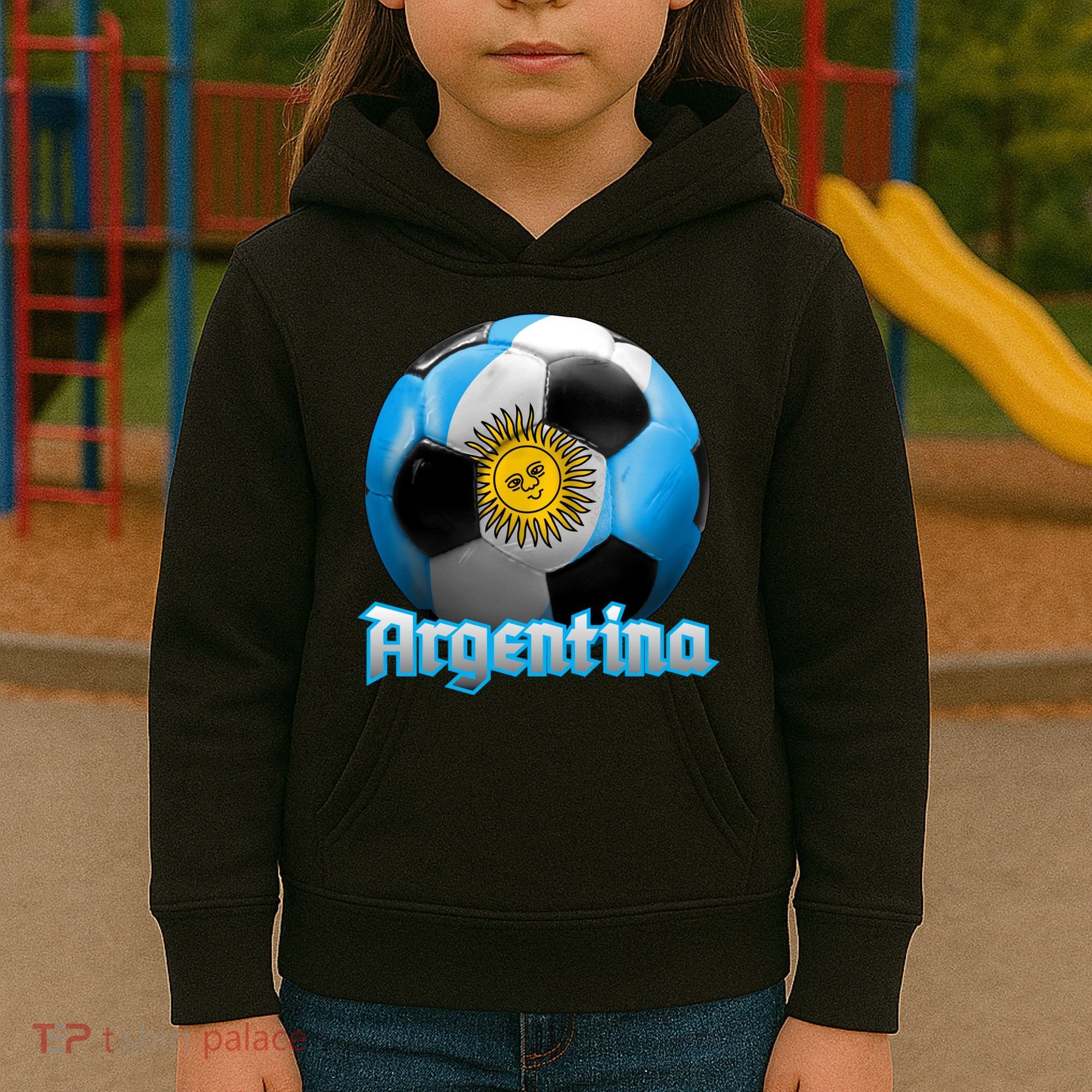 Argentina Soccer Logo Kids Hoodie