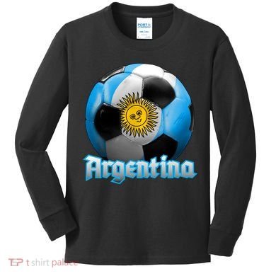 Argentina Soccer Logo Kids Long Sleeve Shirt