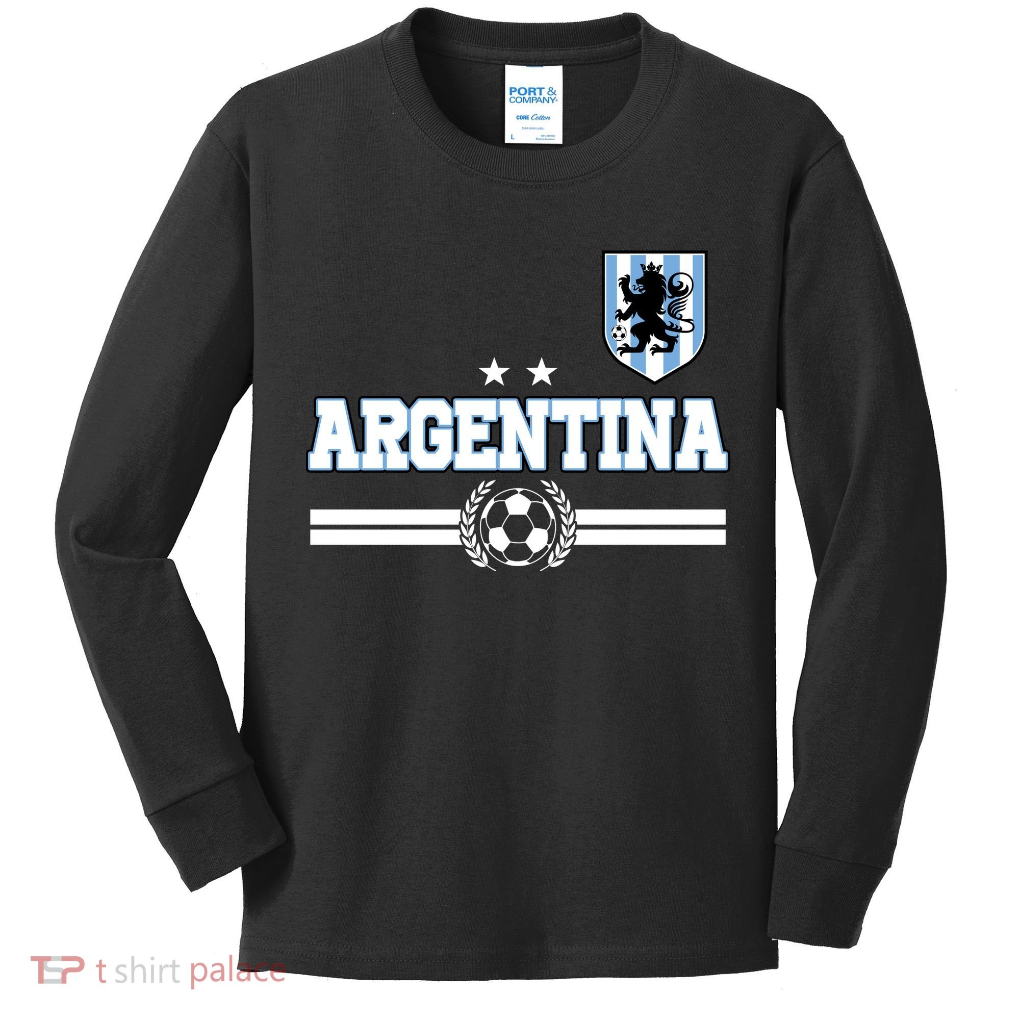 Argentina Soccer Team Fan Logo Kids Long Sleeve Shirt