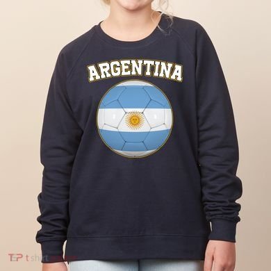 Argentina Team Flag Soccer Ball World Cup Women's Sweatshirt