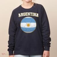 Argentina Team Flag Soccer Ball World Cup Women's Sweatshirt thumb 0