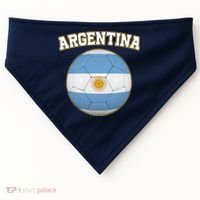 Argentina Team Flag Soccer Ball World Cup USA-Made Doggie Bandana thumb 0