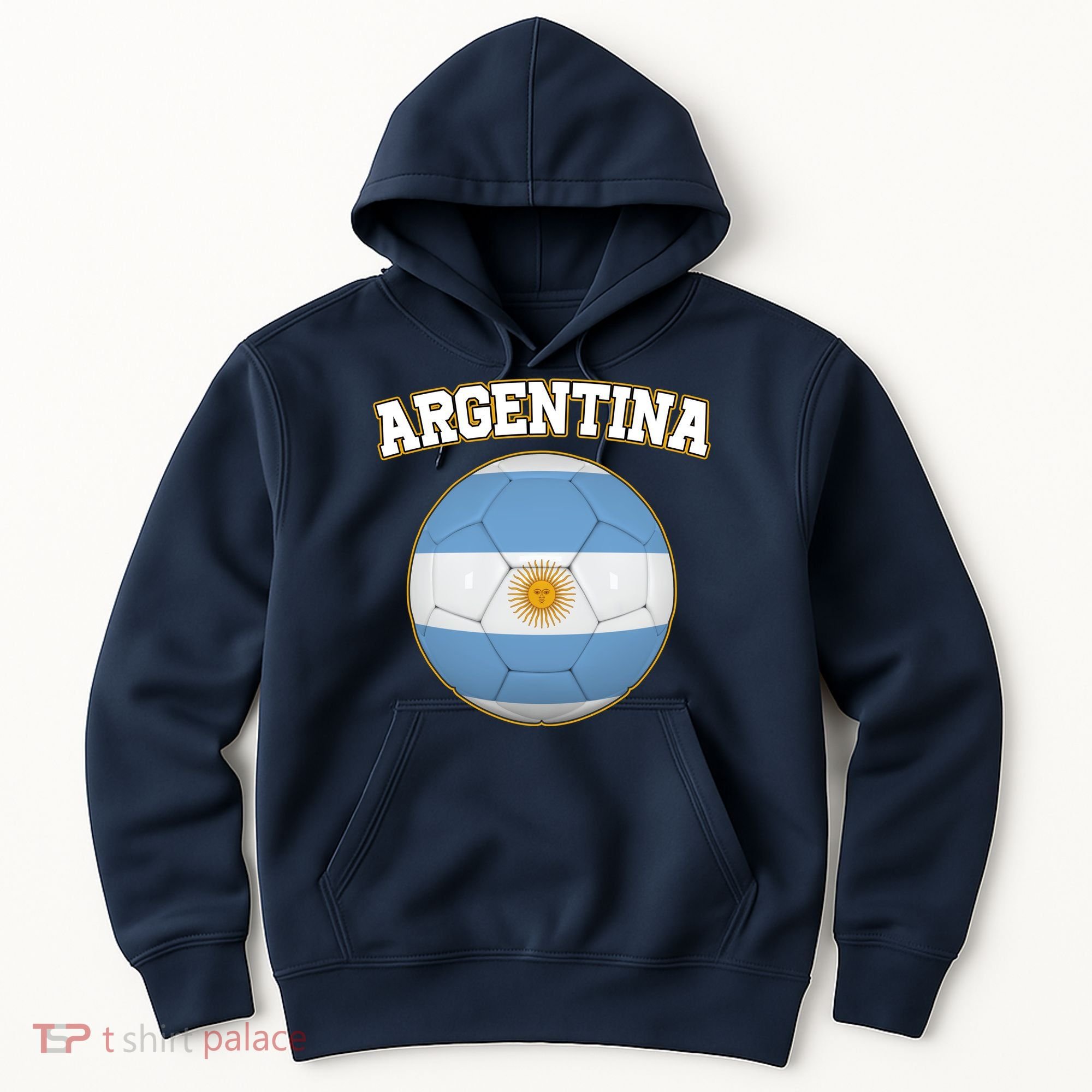 Argentina Team Flag Soccer Ball World Cup Hoodie