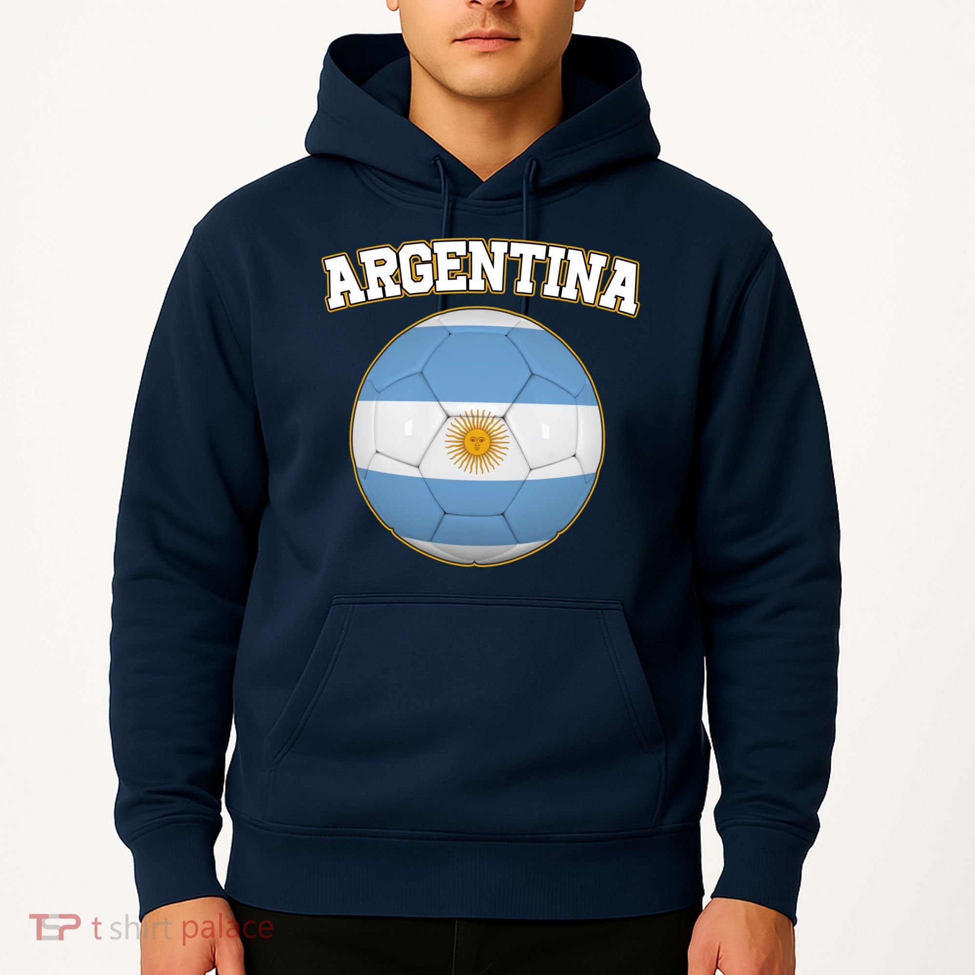 Argentina Team Flag Soccer Ball World Cup Hoodie