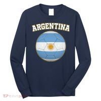 Argentina Team Flag Soccer Ball World Cup Long Sleeve Shirt thumb 0
