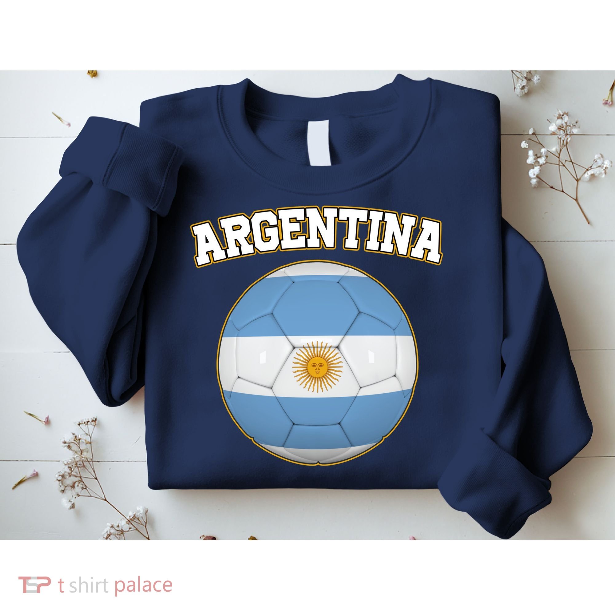 Argentina Team Flag Soccer Ball World Cup Sweatshirt