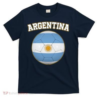 Argentina Team Flag Soccer Ball World Cup T-Shirt