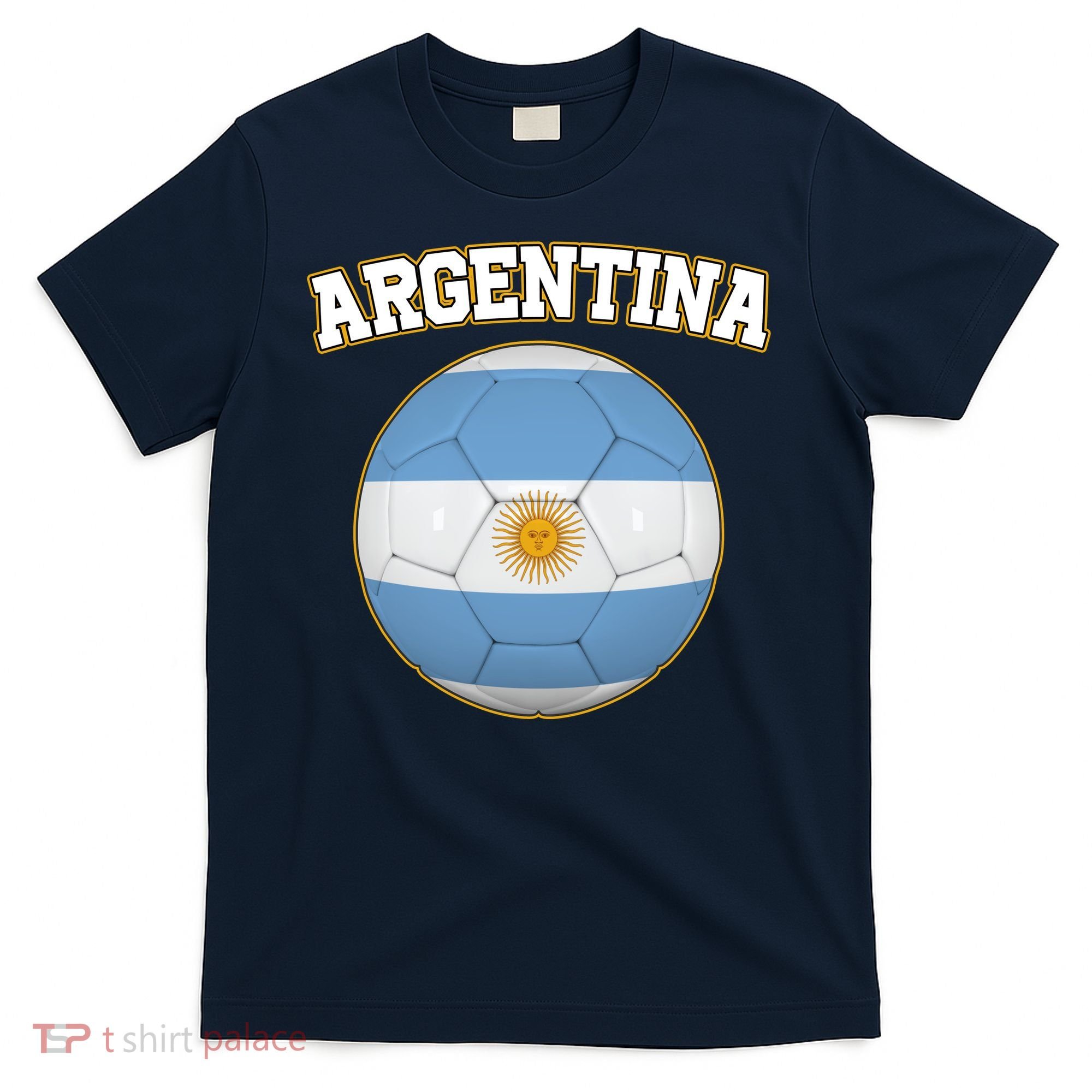 Argentina Team Flag Soccer Ball World Cup T-Shirt