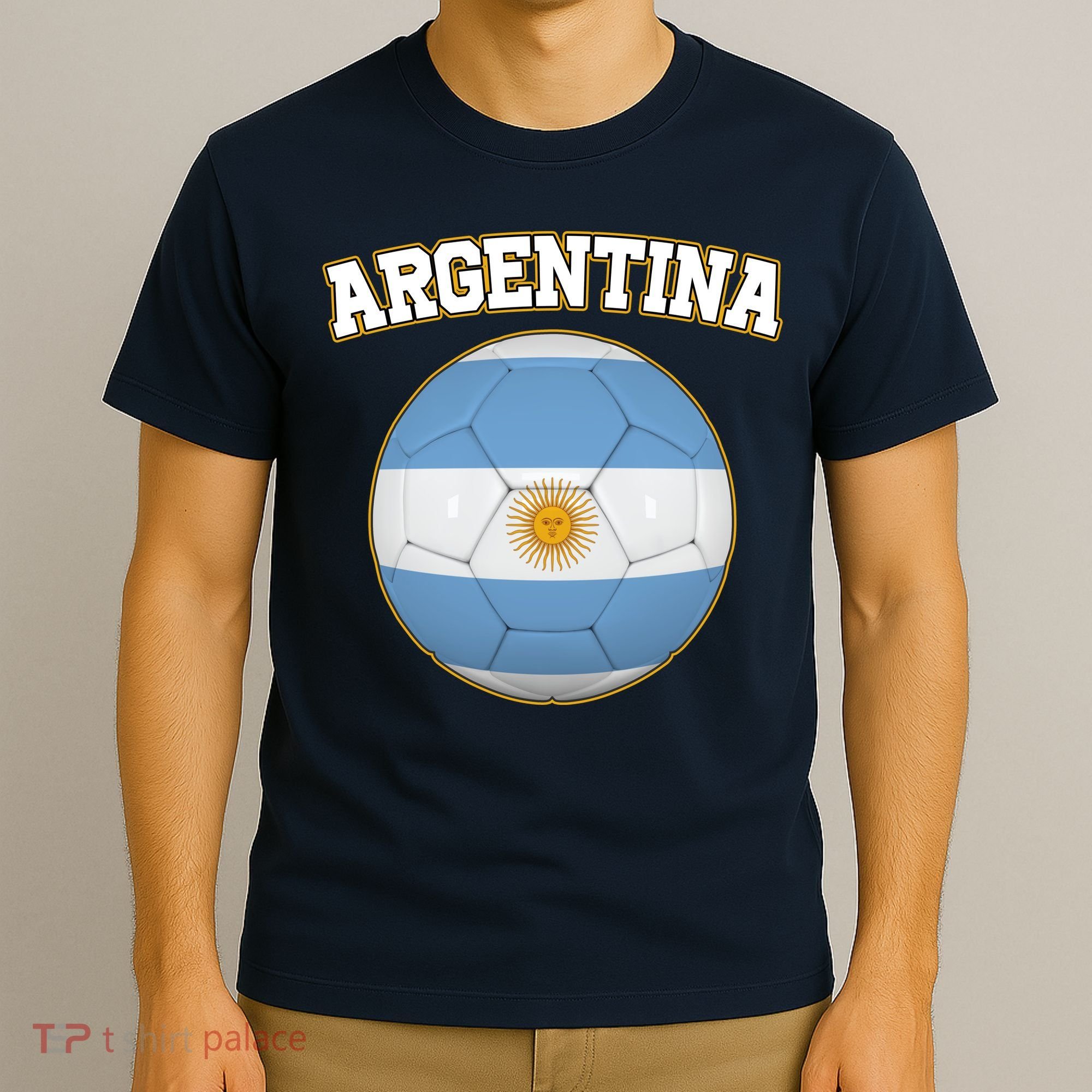Argentina Team Flag Soccer Ball World Cup T-Shirt