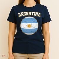 Argentina Team Flag Soccer Ball World Cup T-Shirt thumb 4