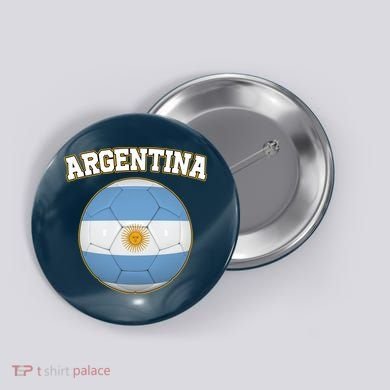 Argentina Team Flag Soccer Ball World Cup Button