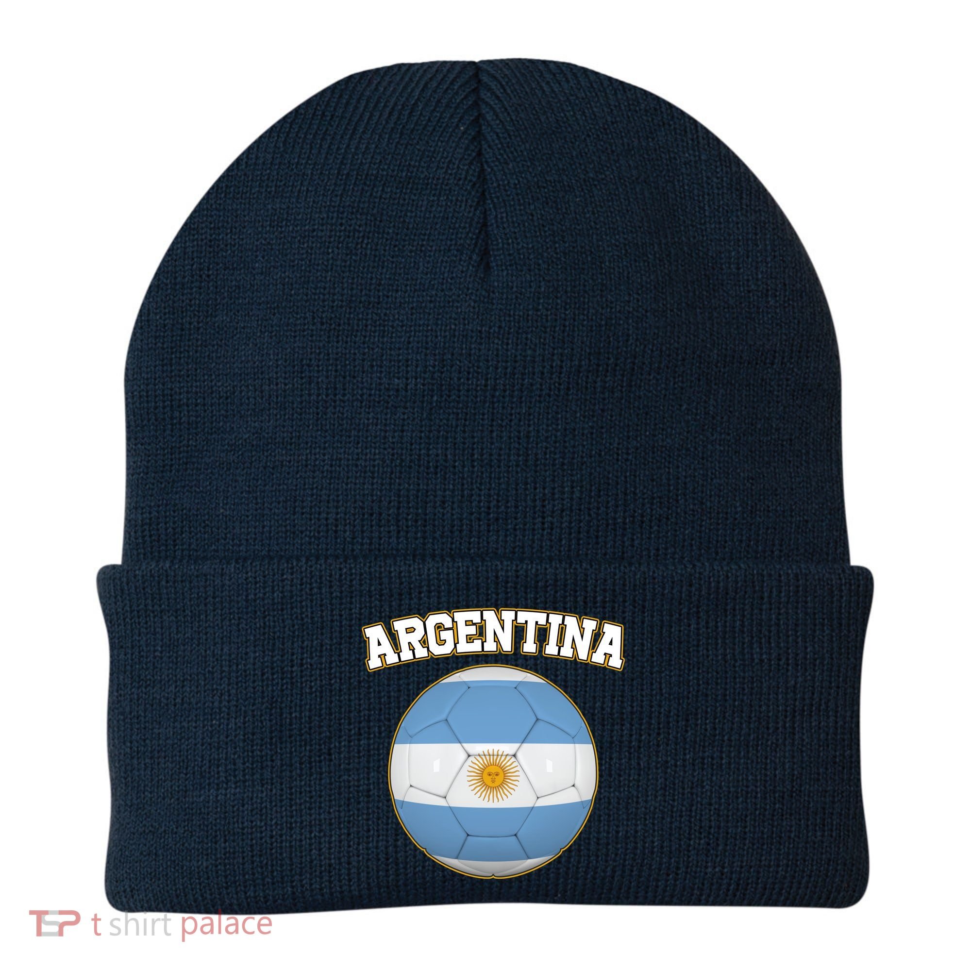 Argentina Team Flag Soccer Ball World Cup Beanie