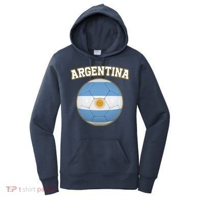 Argentina Team Flag Soccer Ball World Cup Women's Hoodie