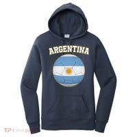 Argentina Team Flag Soccer Ball World Cup Women's Hoodie thumb 0