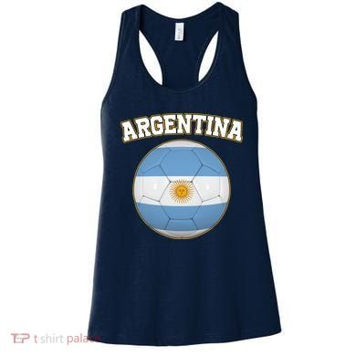 Argentina Team Flag Soccer Ball World Cup Women's Tank Top